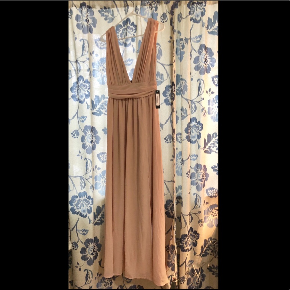 Lulus Dusty Rose Chiffon Gown